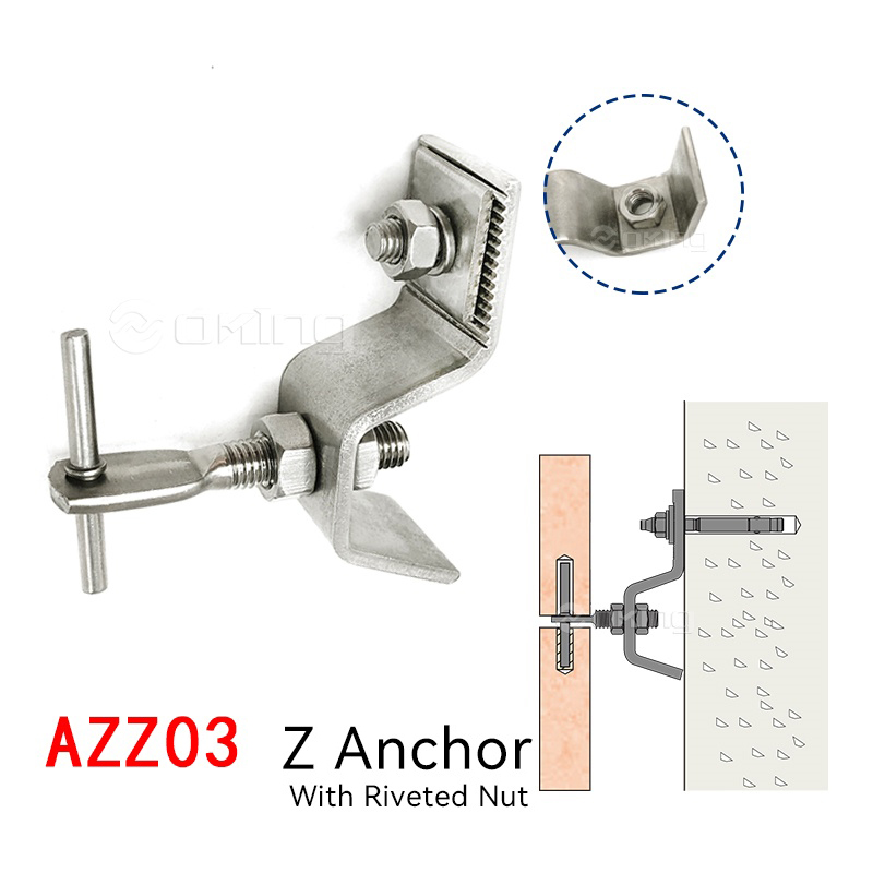 AZZ03 Stenbeklädnad Fixering Z-fäste med nitad mutter